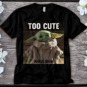 Baby Yoda Star Wars The Mandalorian Too Cute Portrait T-Shirt Unisex Adult